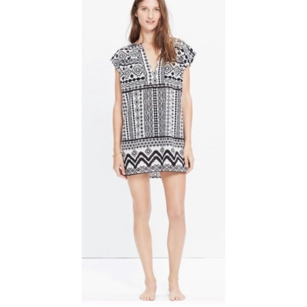 Madewell embroidered Belize cotton cover up tunic S oversized 20”